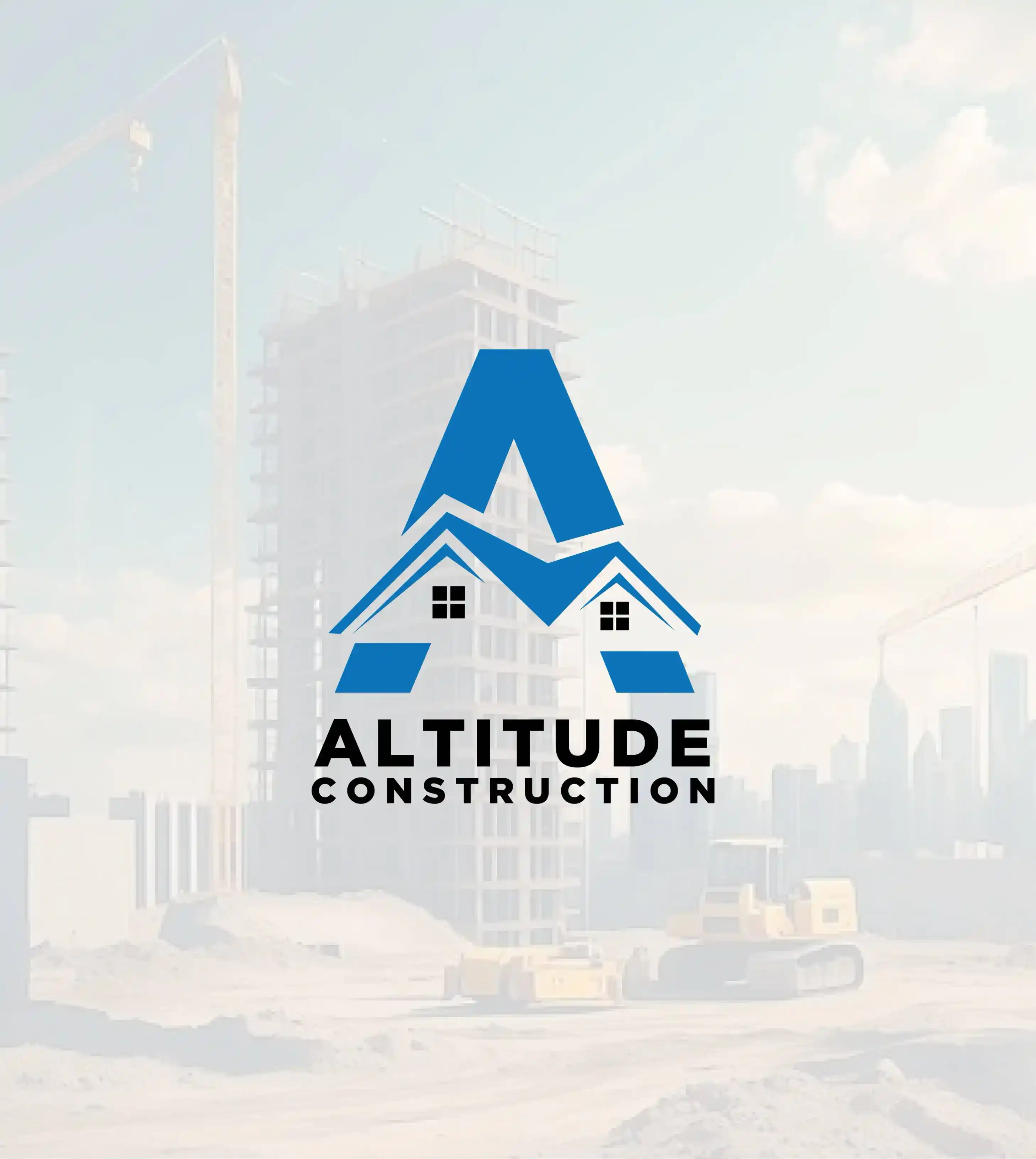 Altitude Construction logo design - construction company branding